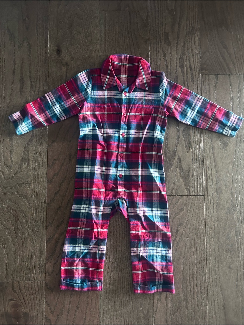M&S Size 18-24 month Toddler One Piece Plaid Pyjamas